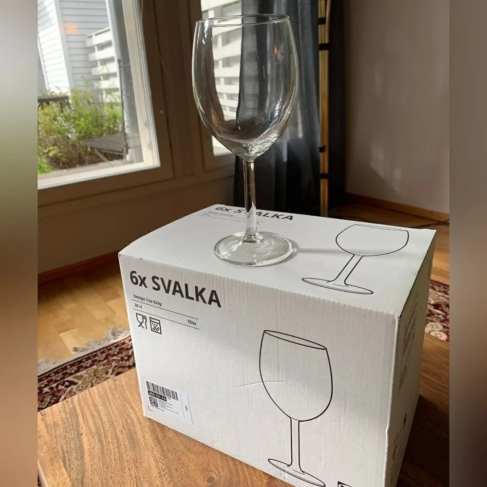 IKEA Svalka 10 Oz Wine Glasses 6 pieces new